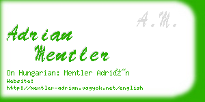 adrian mentler business card